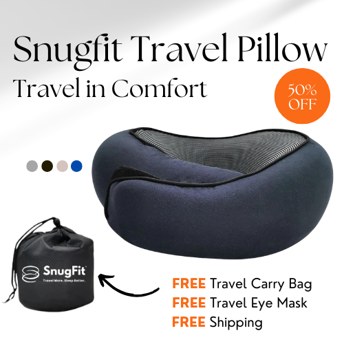 SnugFit™ Travel Pillow - 50% Off + FREE Luxury Travel Mask - LIMITED TIME ONLY!